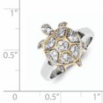 thumbnail image 2 of 925 Sterling Silver Cubic Zirconia Cz Gold Sea Turtle Ring Animal, 2 of 6
