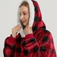 thumbnail image 3 of Fantaslook Oversized Wearable Blanket Hoodie, Long Flannel Sherpa Fleece Blanket Hoodie Sweatshirt for Adults Women Men, Plush Blanket with Hood, Pocket & Sleeves, 3 of 6