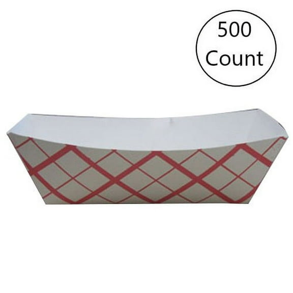 #3 Red Check Paper Disposable food trays - Microwaveable Plaid Dishes - Case of 500 by Southland
