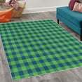 thumbnail image 2 of Plaid Decorative Rug, Lumberjack Fashion Buffalo Checks Pattern Retro Style Grid Composition, Quality Carpet for Bedroom Dorm and Living Room, 6 Sizes, Dark Blue and Fern Green, by Ambesonne, 2 of 4