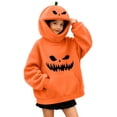 thumbnail image 2 of Halloween sweatshirt kids, long sleeve Halloween hoodie for children, Long Sleeve Pullover Hooded Top with Front Pocket fall sweatshirt kids, 2 of 7