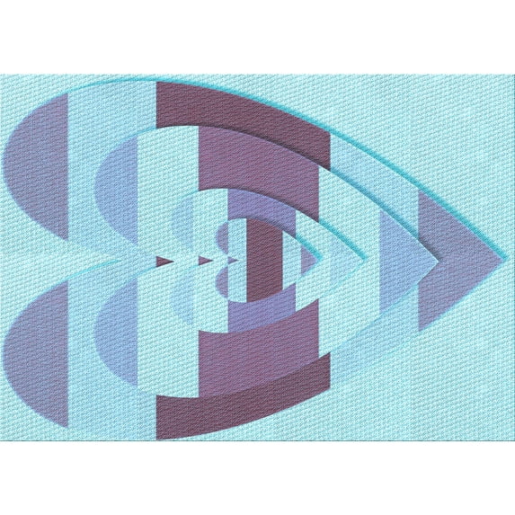 Ahgly Company Machine Washable Indoor Rectangle Transitional Light Purple Blue Area Rugs, 7' x 10'