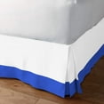 thumbnail image 2 of 1 Piece Split Corner Two Tone Tailored Bed Skirt By D.N.G. BEDDINGS, Full Size 18 Inch Deep Pocket, 800 TC, 100% Egyptian Cotton, Solid White/Royal Blue Color., 2 of 3