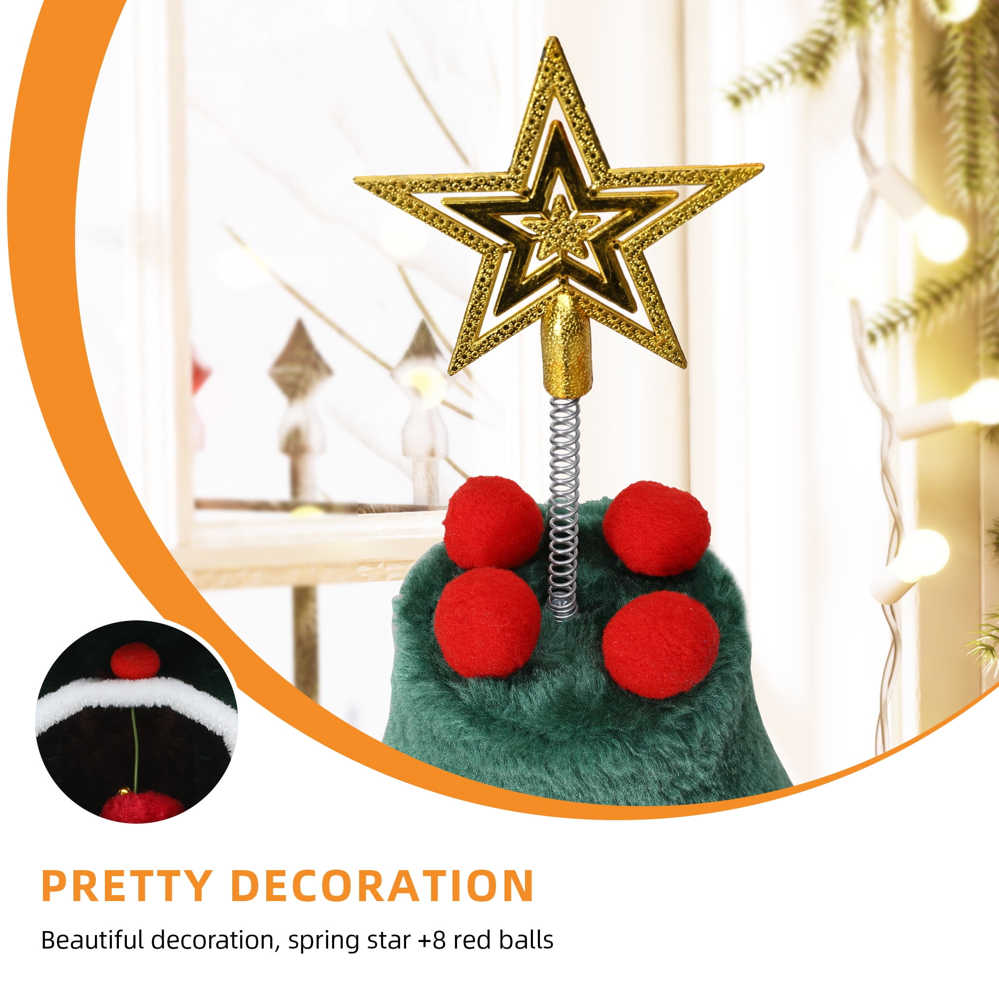 Dextrus 52" Cute Christmas Cat Tree - Festive 2-Tier Cat Tower with Cat Teaser Toy,Kittens Play Activity Center,Cat Furniture for Christmas Decoration