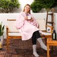 thumbnail image 3 of PAVILIA Blanket Hoodie for Women Pink, Sherpa Wearable Blanket Men, Cozy Oversized Sweatshirt Blanket, Warm Fleece Hooded Blanket Sweater with Sleeves and Two Big Pocket, Pink, 3 of 9