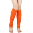 thumbnail image 2 of WZXFASHION Cable Knit Leg Warmers, Fleece Lined Thermal Boot Socks, Cozy Foot and Leg Wear for Cold Weather OrangeOne Size, 2 of 3