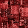 thumbnail image 1 of Ahgly Company Machine Washable Indoor Square Patchwork Red Transitional Area Rugs, 7' Square, 1 of 4