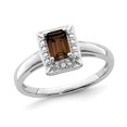 thumbnail image 1 of 1/2 Carat (ctw) Emerald-Cut Smoky Quartz Ring in Sterling Silver, 1 of 4