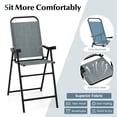 thumbnail image 6 of Costway 2 PCS Patio Bar Chair Folding Bar Height Metal Frame with Footrest Garden Blue, 6 of 8