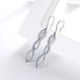 thumbnail image 4 of 925 Sterling Silver Dangle Earrings Women Blue Topaz Drop Earrings Jewelry Spiral Hook Mother Wife Christmas Valentine's Day Gift for Her, 4 of 10