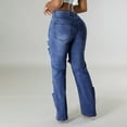 thumbnail image 6 of JGNGSHN Women's Hippie Tassel Denim Jeans Fashion High Street Cut Out Ripped Pants Party Music Festival Wear, 6 of 6