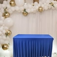 thumbnail image 5 of Table Skirt for 4ft Rectangle Tables - One-Piece Elastic Spandex Table Cover with Ruffles for Banquets, Weddings, Parties & Events - Resistant Tablecloth Skirt, 5 of 6