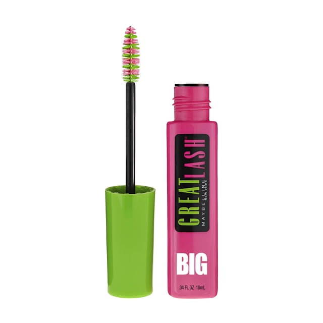 Máscara Maybelline Great Lash BIG, lavable, marrón y negro