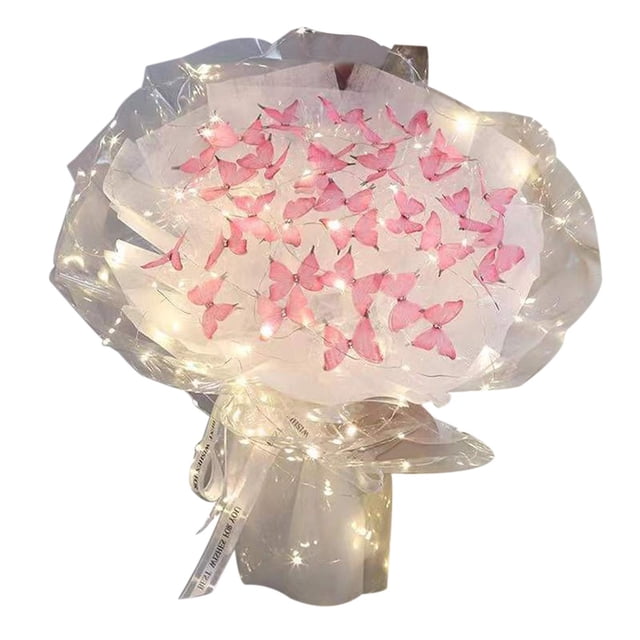 Ramo de mariposas, Material para hacer ramo, regalo de novia realista, accesorios para fotos, paquete de Material DIY, ramo de flores artificiales 33 mariposas