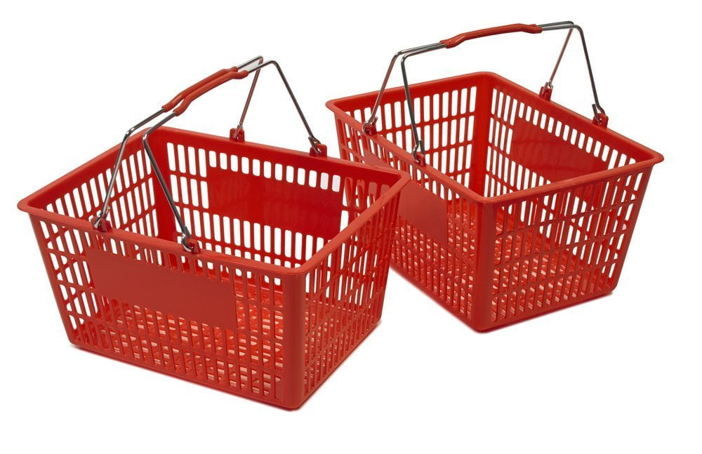 Red Shopping Baskets (Set of 2)