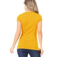 thumbnail image 4 of Moa Collection Women Casual Solid V-Neck Short Sleeve Basic T-Shirt Top, 4 of 4