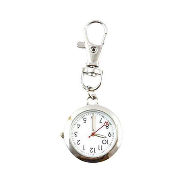LEEYNEER Pocket Watch Waterproof Quartz Movement Ultra-quiet Large Screen with Lobster Clip Record Time Ultra-Light Battery-operated Unisex Keychain Watch Birthday Gift for Office