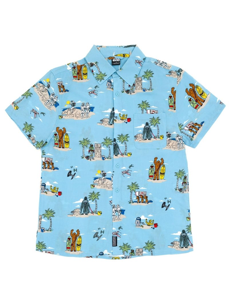 men's star wars dress shirt Star Wars Men's Fett Floral Woven, Large, Cotton