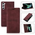 thumbnail image 1 of SaniMore for Samsung Galaxy S23 Plus Case [Magnetic Flip Full Protecetive Cover] Card Cash Pokcet + Kickstand + Retro Wear-resisitant PU Leather + Shockproof TPU Inner Business Shell, Winered, 1 of 8