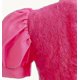 thumbnail image 3 of Vestido de princesa rosa: ropa para niños de Halloween, vestido de actuación con forma de cuerno extralargo con mangas de burbuja para niñas, 3 of 5