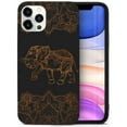 thumbnail image 1 of Case Yard Wooden Case for iPhone-11-Pro Soft TPU Silicone cover Slim Fit Shockproof Wood Protective Phone Cover for Girls Boys Men and Women Supports Wireless Charging Royal Elephant Mandala Design, 1 of 7