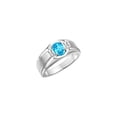 thumbnail image 4 of RYLOS Men's Rings Sterling Silver Classic 7X5MM Oval Gemstone & Diamond Ring Blue Topaz December Birthstone Rings For Men, Silver Rings, Size 13, 4 of 8