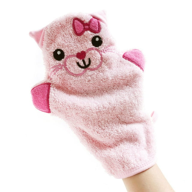 Gant de Bain Mignon Dessin Animé Animal Doux Absorbant Gant de Douche Serviette de Bain pour Bébé