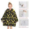 thumbnail image 5 of Softballs and Text Black Pattern Flannel Blanket Hoodies for Teens ,Teens Oversize Sherpa Wearable Hooded Blanket Sweatshirt with Super Pockets, 5 of 6