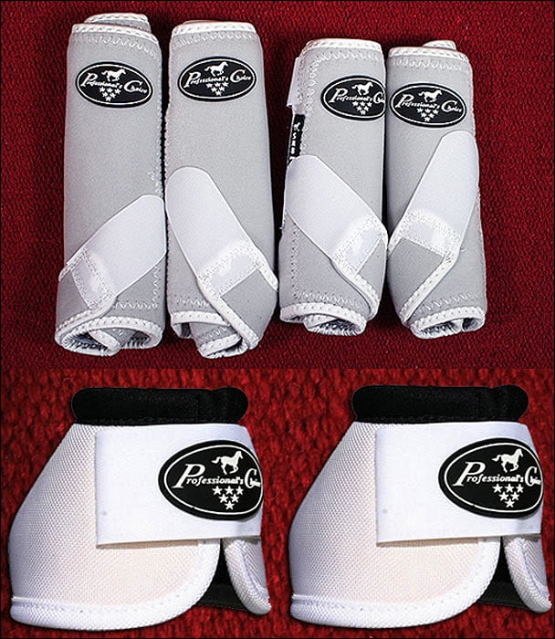 WHITE MEDIUM PROFESSIONAL CHOICE SMB3 SPORTS MEDICINE HORSE BOOTS BELLS by