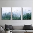 thumbnail image 4 of Canvas art Green forest art Nordic home Decoration Forest landscape Natural art Canvas print poster Bedroom bathroom mural 30cmx40cm x3 panel Frame canvas Wall art for modern living room Decoration, 4 of 6