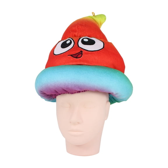 Unicorn Rainbow Emoji Stinky Poop Plush Emoticon Hat - 12 Inches
