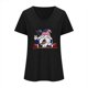 thumbnail image 4 of Fiudx Tops para Mujer Camiseta de Cuello Redondo con Estampado Degradado de Manga Corta para Mujer, 4 of 6
