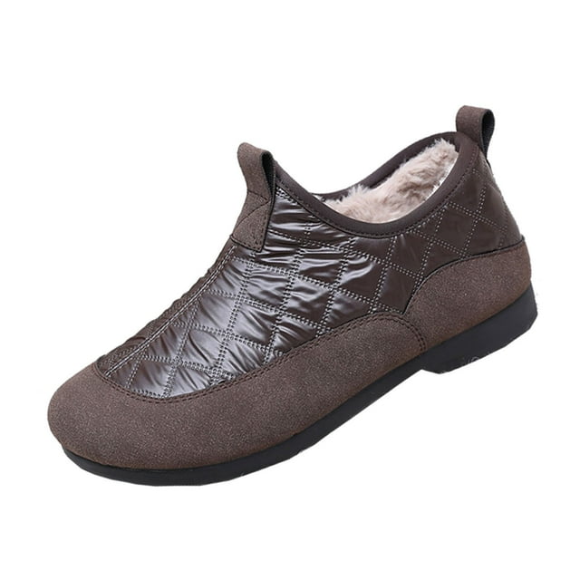 Coffee Korean Style Snow Boots For Women Waterproof And Slip-Resistant With Warm Lining For Cold Weather