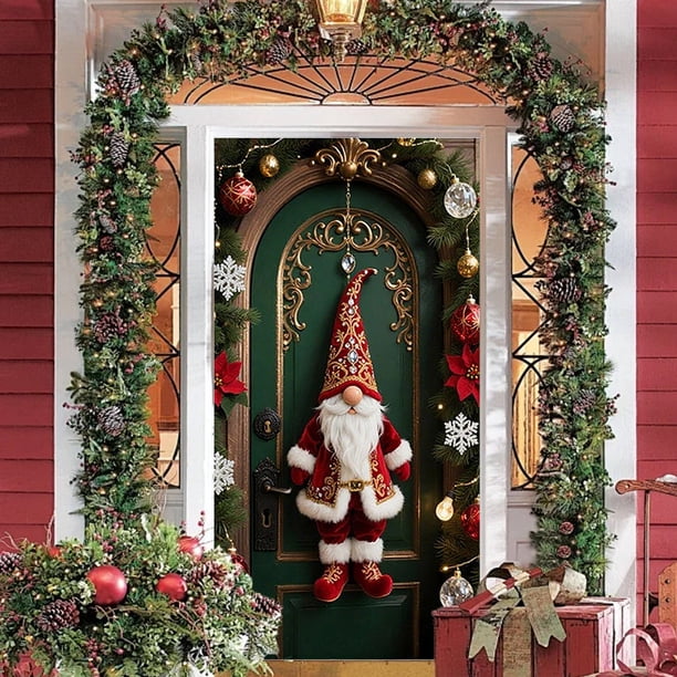 Uuiauoio Christmas Door Cover Festive Design Door Curtain, Holiday Party Decoration for Entryway and Wall Display, Seasonal Welcome Decor for Home and Gathering,Holiday Party Supplies