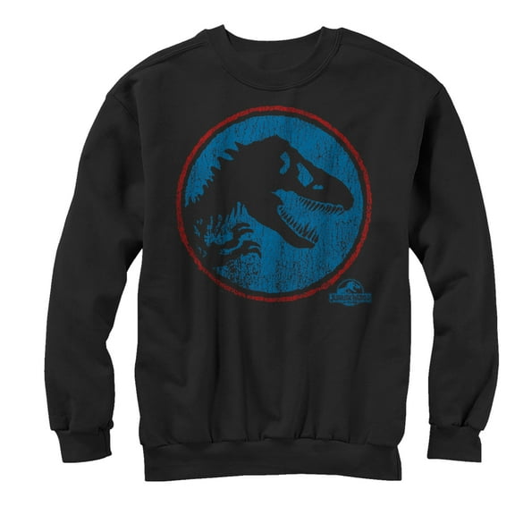 Men's Jurassic World Retro T. Rex Circle  Sweatshirt Black Medium