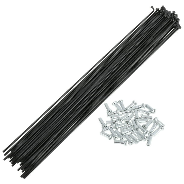 36 Set de Radios de Bicicleta 14G 237mm Radios de Rueda de Bicicleta Acero al Carbono Negro