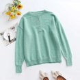 thumbnail image 3 of Vedolay Womens 2023 Sweaters Womens Crewneck Cropped Sweater Oversized Long Sleeve Side Slit Pullover Tops,Green L, 3 of 4