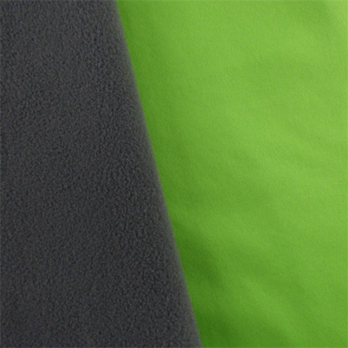 Parakeet Green/Gray Waterproof Stretch Soft Shell Fleece, Fabric By the