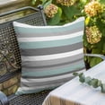thumbnail image 5 of Blue-Gray Stripes Throw Pillow Cover Cotton Linen Cushion Cover Throw Pillow Case with Invisible Zipper for Couch Sofa Bed Chair Car 26x26 Inch, 5 of 9