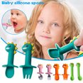 thumbnail image 2 of VALINK 2Pcs Infant Silicone Spoons Fork Set Baby Feeding Training Spoons and Fork Short Handle Food Grade Children Tableware, 2 of 7