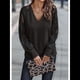 thumbnail image 4 of Camisas de Larga para Mujer, Blusas de Encaje con Cuello en V, Blusas Informales de Negocios, Conjuntos de Moda de Otoño, Ropa Negro L, 4 of 7