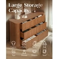 thumbnail image 4 of Putuo Decor Fluted 6 Drawer Dresser, 47.2" Wide Modern Chest for Bedroom, Closet, Walnut, 4 of 9