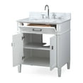 thumbnail image 2 of 30" Tennant Brand Durand Contemporary Modern White Bathroom Vanity ZK-1808-V30W-BS, 2 of 6