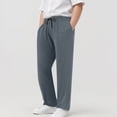 thumbnail image 2 of kpoplk Boy's Sweatpants Straight Leg Athletic Open Bottom Pants High Waisted Drawstring Active Joggers with Pockets(Dark Gray,15-16 Y), 2 of 9