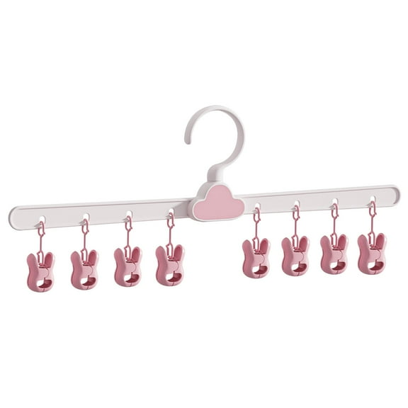 JGJJUGN Socks Clip Set for Drying Socks, Cute Multi-Clip Hanger for Small Clothes, Laundry Organizer, Space-Saving Sock Holder, Rotatable Clips in Yellow, Pink, Light Blue, Plastic