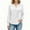 White, variant on Womens Wrap Top Long Sleeve White Satin Feel Blouse V-Neck Puff Sleeves Relaxed Fit for Work Casual Date,Size S