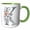 Green/White, variant on 3drose, Pretty Orange, Pink and Gray Floral Monogram Initial K, 11oz Two-tone Green Mug