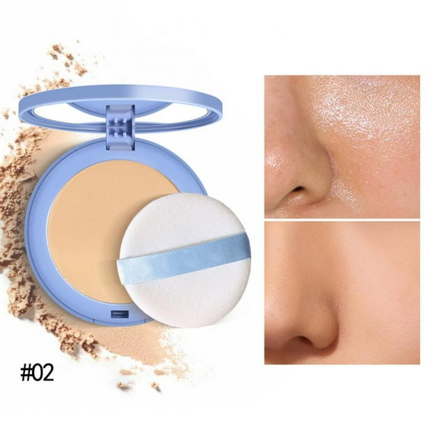 SACE LADY Polvo Compacto Suave Sedoso Cubrimiento Completo Corrector Suave Efecto Niebla Natural Maquillaje Duradero a Prueba de Agua