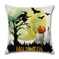 thumbnail image 5 of Juego de 4 fundas de almohada para decoración de Halloween, 18.0 x 18.0 in, decoración de Halloween, liquidación de truco o trato, granja, calabaza, murciélago, funda de almohada para sofá, sala de es, 5 of 5