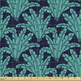 thumbnail image 2 of Ambesonne Navy Blue Fabric by the Yard Upholstery, Exotic Jungle Leaf Motifs, 5 Yards, Dark Seafoam Indigo, 2 of 5